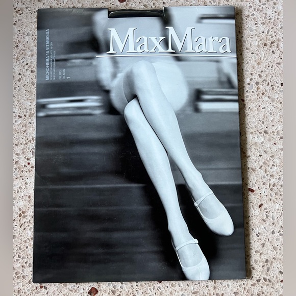 NEW MaxMara Microfiber Hosiery Tights in Black size 1 - Picture 1 of 2